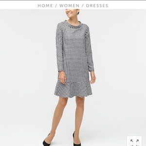 NWT J Crew Black and White Gingham Checkered Dress